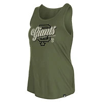 Débardeur New Era Olive pour femme, San Francisco Giants, édition spéciale Journée des forces armées 2026