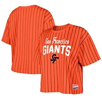 T-shirt New Era orange à fines rayures City Connect 2025 des Giants de San Francisco pour femme