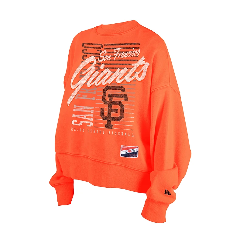 Sweat-shirt court à manches dolmen Boxy Mineral Wash orange San Francisco Giants pour femme New Era