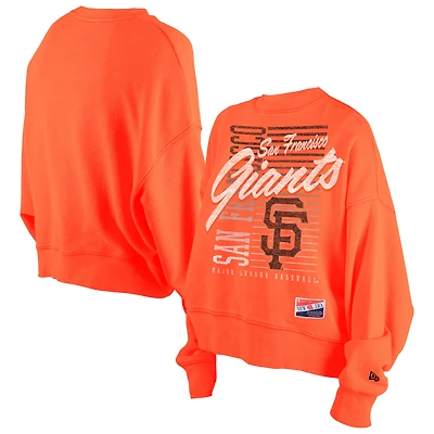 Sweat-shirt court à manches dolmen Boxy Mineral Wash orange San Francisco Giants pour femme New Era