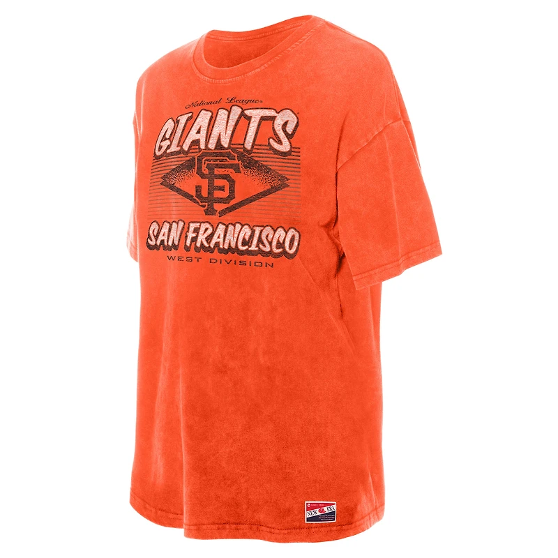 Women's New Era  Orange San Francisco Giants Mineral Wash Oversized T-Shirt