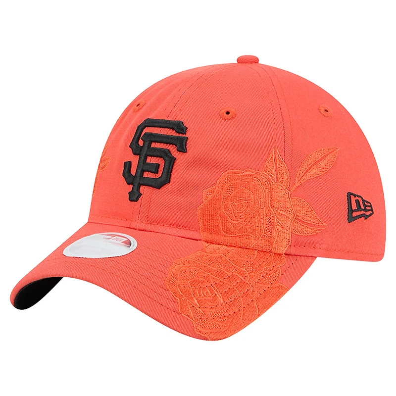 Women's New Era Orange San Francisco Giants Roses 9TWENTY Adjustable Hat