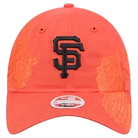 Casquette ajustable New Era Roses des Giants de San Francisco orange pour femme