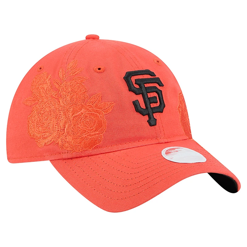 Women's New Era Orange San Francisco Giants Roses 9TWENTY Adjustable Hat