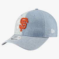 Casquette ajustable New Era San Francisco Giants 9TWENTY en patchwork de denim pour femme