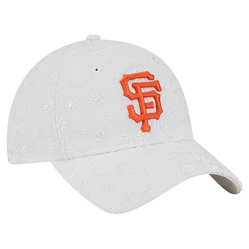 Casquette ajustable 9TWENTY en maille florale blanche New Era pour femme des Giants de San Francisco