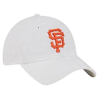 Casquette ajustable 9TWENTY en maille florale blanche New Era pour femme des Giants de San Francisco