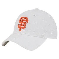 Casquette ajustable 9TWENTY en maille florale blanche New Era pour femme des Giants de San Francisco