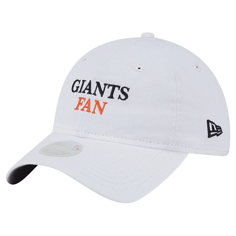 Casquette New Era blanche 9TWENTY pour femme, fan des Giants de San Francisco