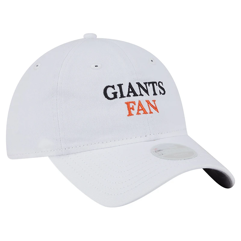 Women's New Era White San Francisco Giants Team Fan 9TWENTY Adjustable Hat