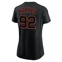 Women's Nike Alyssa Nakken Black San Francisco Giants Name & Number T-Shirt