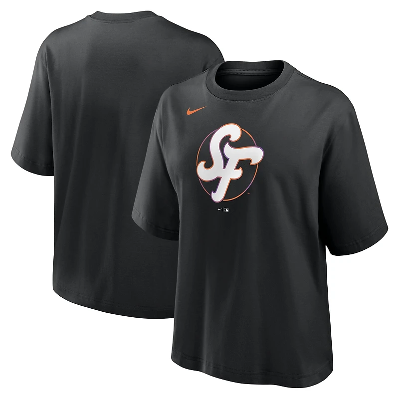 T-shirt Nike noir pour femme avec logo City Connect des Giants de San Francisco 2025