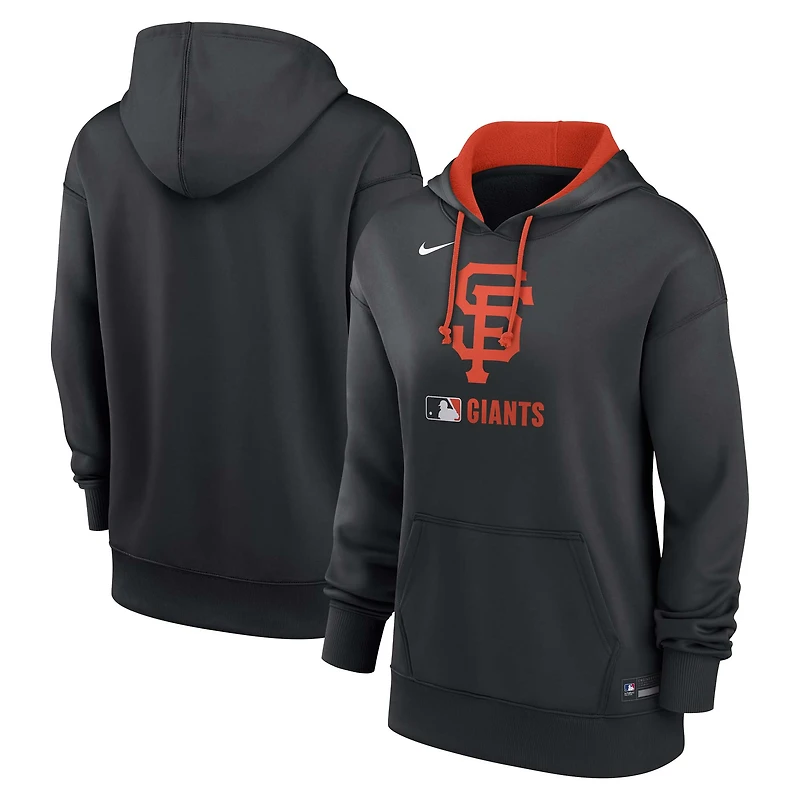 Sweat à capuche Nike Therma noir authentique des Giants de San Francisco pour femme
