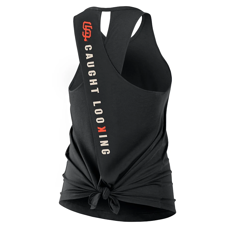 Women's Nike Black San Francisco Giants Crisscross Dri-FIT Tank Top