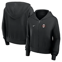 Sweat à capuche court Nike noir San Francisco Giants pour femme, entièrement zippé