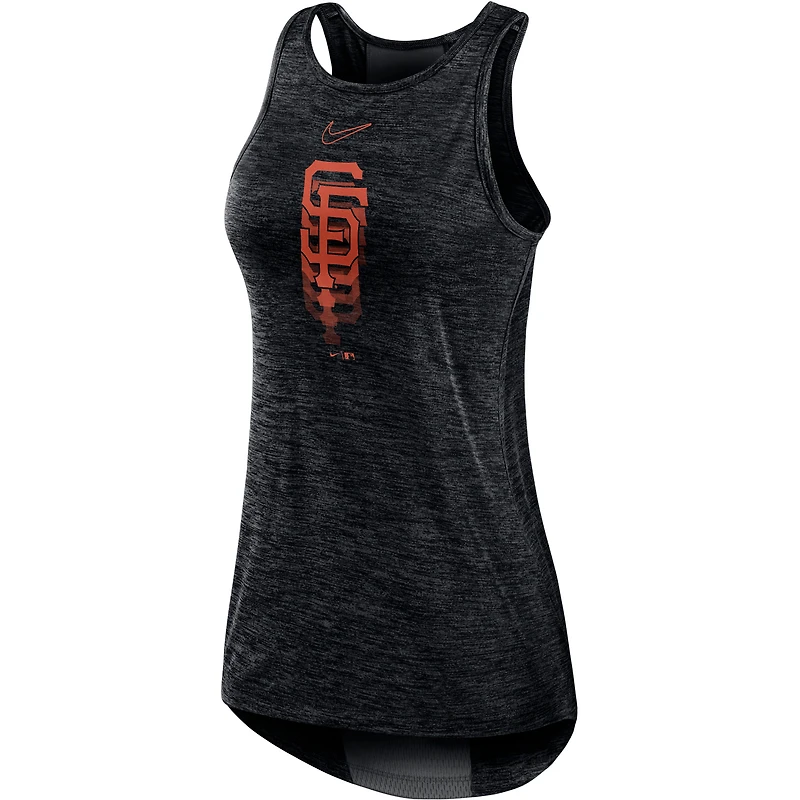 Débardeur de performance Nike pour femme, noir, logo dégradé des Giants San Francisco, col montant