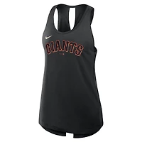 Women's Nike Black San Francisco Giants Open-Back Crisscross Dri-FIT Tank Top