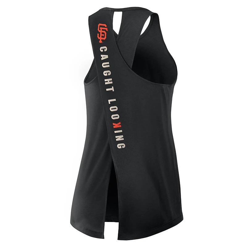Women's Nike Black San Francisco Giants Open-Back Crisscross Dri-FIT Tank Top
