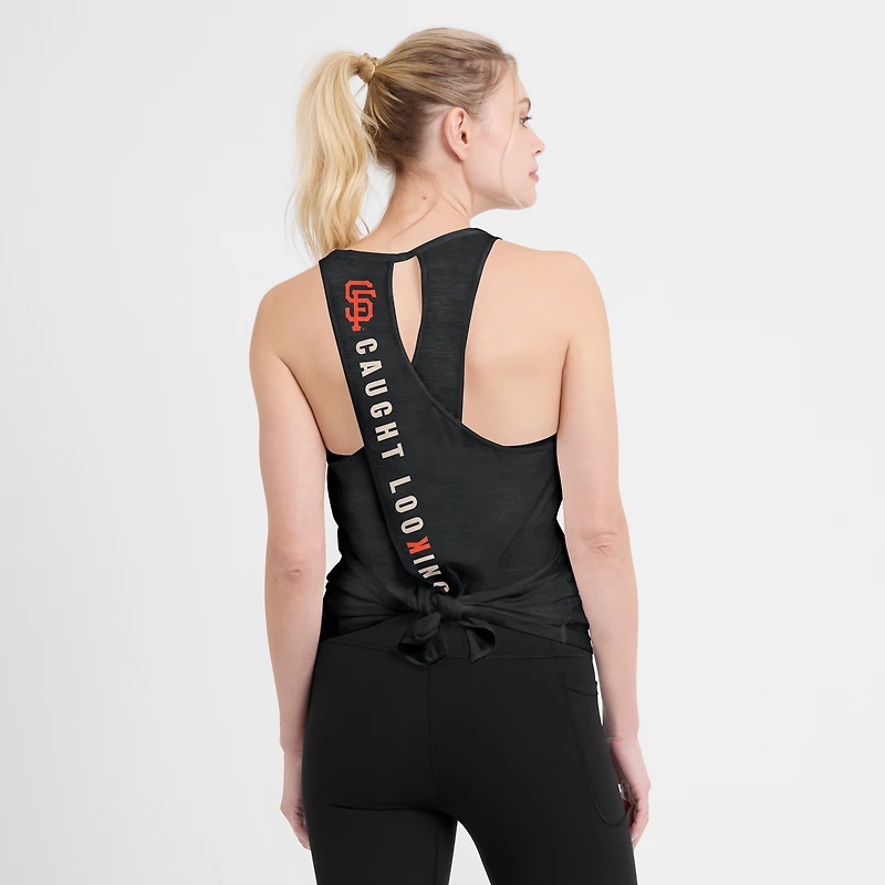 Women's Nike Black San Francisco Giants Open-Back Crisscross Dri-FIT Tank Top