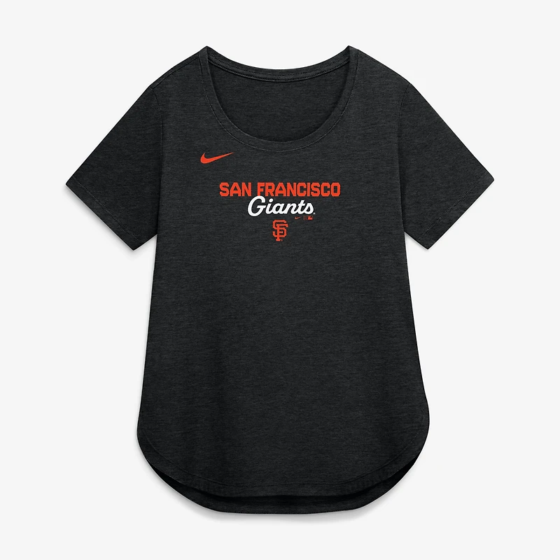 Women's Nike Heather Black San Francisco Giants Arched Tri-Blend T-Shirt