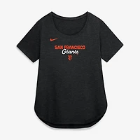 Women's Nike Heather Black San Francisco Giants Arched Tri-Blend T-Shirt