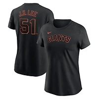 Women's Nike Jung Hoo Lee Black San Francisco Giants Cooperstown Collection Fuse Name & Number T-Shirt