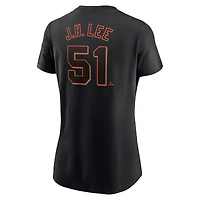 T-shirt Nike Jung Hoo Lee noir San Francisco Giants Cooperstown Collection Fuse avec nom et numéro pour femme