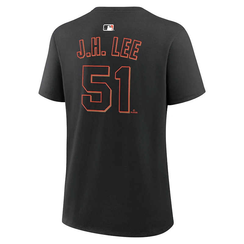 T-shirt Nike Jung Hoo Lee noir pour femme, avec nom et numéro des Giants de San Francisco