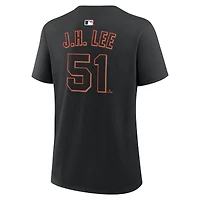 T-shirt Nike Jung Hoo Lee noir pour femme, avec nom et numéro des Giants de San Francisco