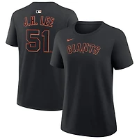T-shirt Nike Jung Hoo Lee noir pour femme, avec nom et numéro des Giants de San Francisco