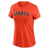 T-shirt Nike Justin Verlander orange San Francisco Giants Cooperstown Collection Fuse avec nom et numéro pour femme