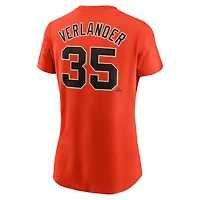 Women's Nike Justin Verlander Orange San Francisco Giants Cooperstown Collection Fuse Name & Number T-Shirt