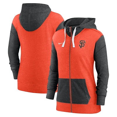 Sweat à capuche entièrement zippé Nike San Francisco Giants orange pour femme