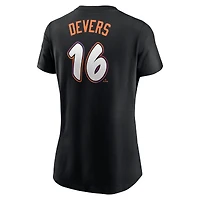 T-shirt Nike Rafael Devers noir pour femme, San Francisco Giants 2025 City Connect Fuse, nom et numéro