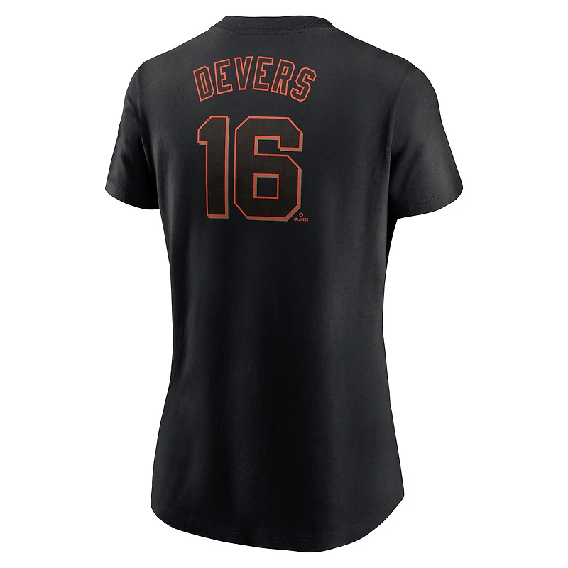 T-shirt Nike Rafael Devers noir pour femme avec nom et numéro des Giants de San Francisco