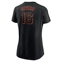 T-shirt Nike Rafael Devers noir pour femme avec nom et numéro des Giants de San Francisco