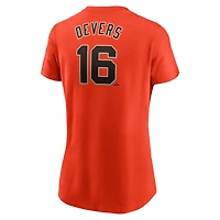 Women's Nike Rafael Devers Orange San Francisco Giants  Name & Number T-Shirt