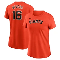 Women's Nike Rafael Devers Orange San Francisco Giants  Name & Number T-Shirt