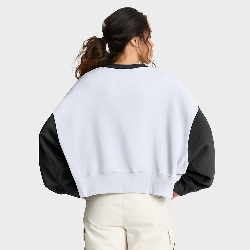 Women's Nike White/Black San Francisco Giants Oversized High Hip Fleece Sweatshirt