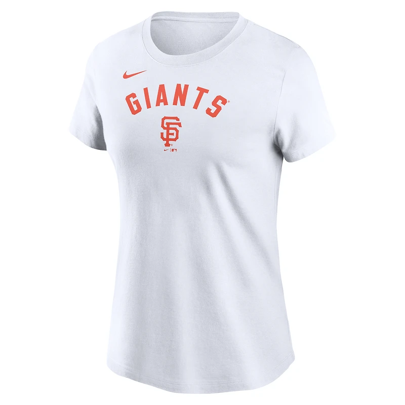 T-shirt Nike Team Arch blanc pour femme des Giants de San Francisco