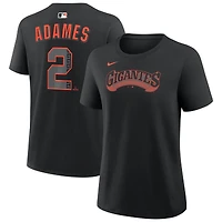T-shirt Nike Willy Adames noir pour femme, avec nom et numéro des Giants de San Francisco