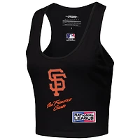 Women's Pro Standard Black San Francisco Giants Fast Lane Fitted Tri-Blend Cropped Tank Top