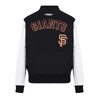 Women's Pro Standard  Black San Francisco Giants Game Day Classics Wool Varsity Jacket