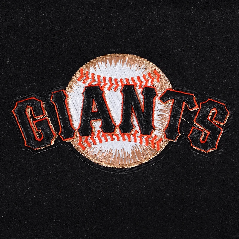 Women's Pro Standard Black San Francisco Giants Game Day Classics Wool Varsity Jacket