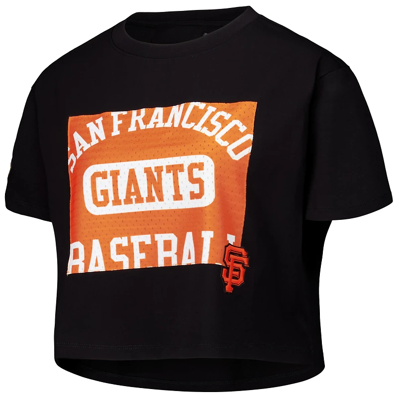 Women's Pro Standard Black San Francisco Giants Made To Play Boxy Cropped T-Shirt