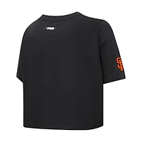 Women's Pro Standard Black San Francisco Giants Painted Sky Boxy Cropped T-Shirt