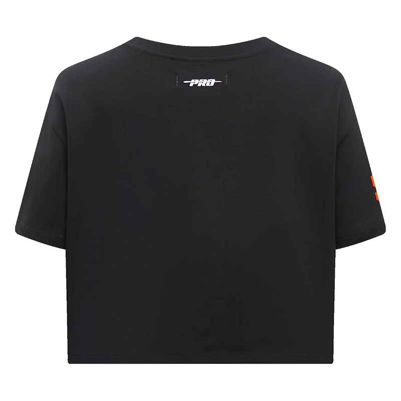 Women's Pro Standard Black San Francisco Giants Painted Sky Boxy Cropped T-Shirt