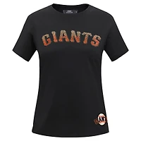 Women's Pro Standard  Black San Francisco Giants Rhinestone Slim Fit T-Shirt