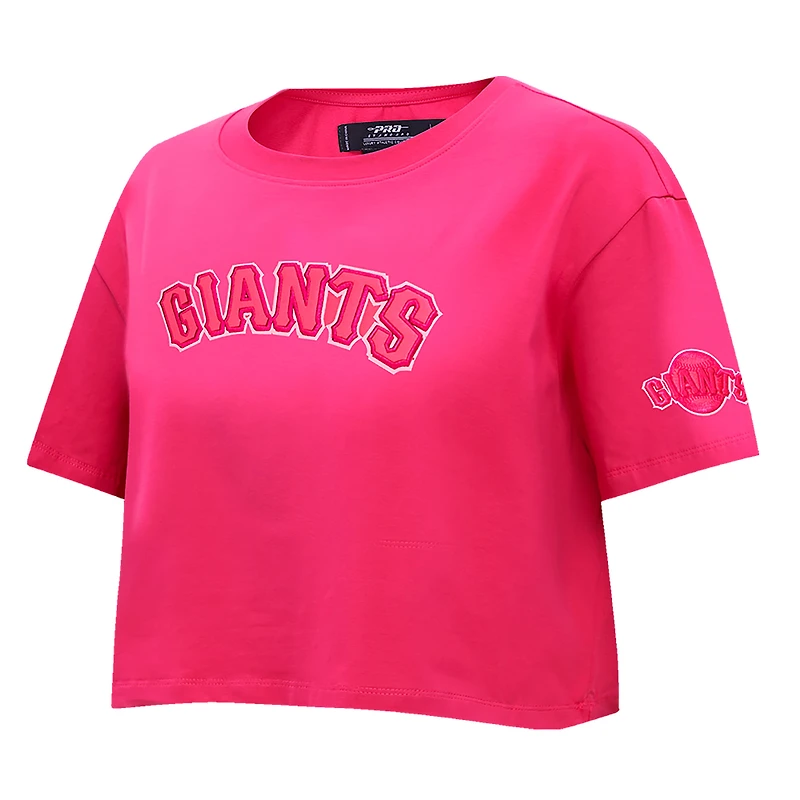 Women's Pro Standard Pink San Francisco Giants Triple Boxy Cropped T-Shirt