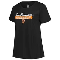 T-shirt taille plus Profile des Giants de San Francisco noir/gris chiné pour femme